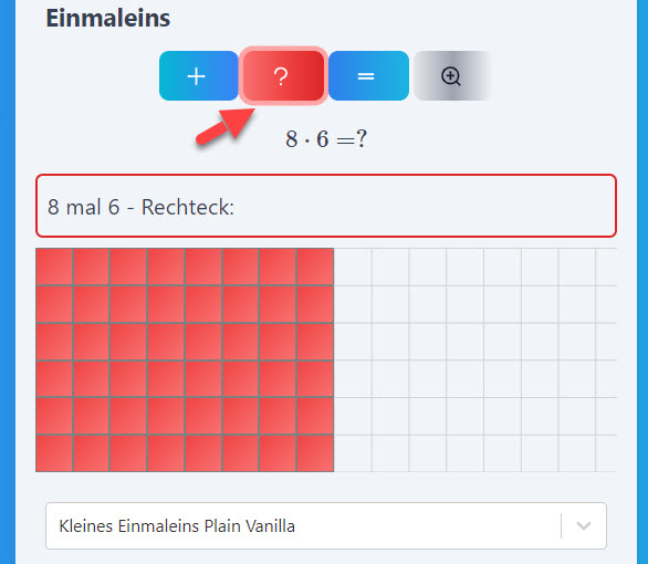 Beispiel für Einmaleins - Hilfe